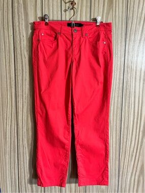 Calvin Klein Jeans Coral Pink Red Cropped Ankle Skinny Pants Size 8